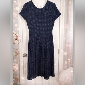 Banana Republic Navy and White Midi Dress Size 2